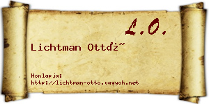 Lichtman Ottó névjegykártya